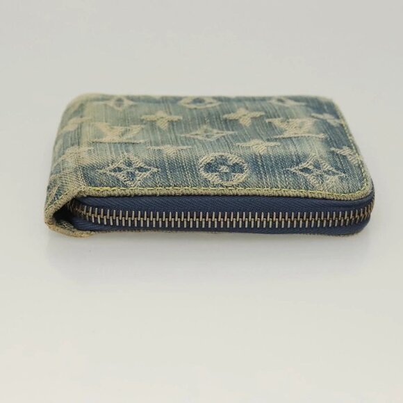 LOUIS VUITTON Monogram Denim Mini Zippy Wallet Wallet Blue M95342 LV Auth 135447 - Picture 6 of 13